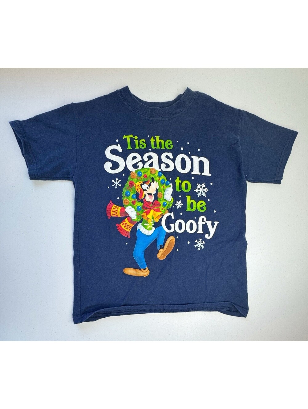 Disney Parks Goofy Holiday Graphic Tee Youth Small